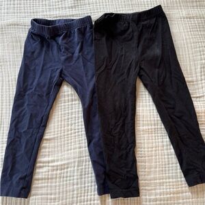 Hanna Andersson Black and Blue Leggings Soft Elastic Waist